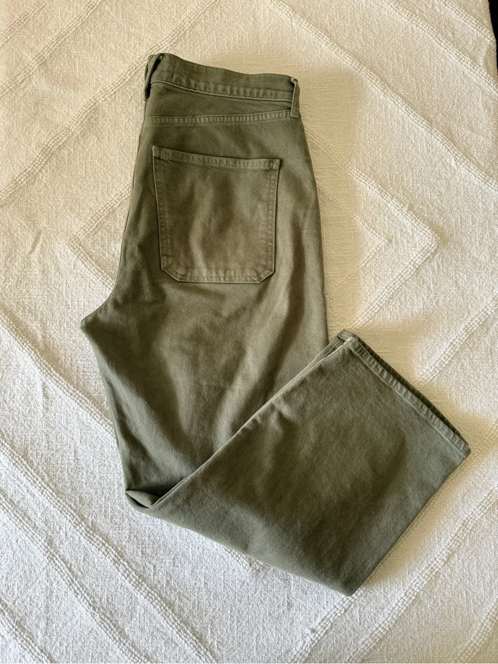Like New! Veronica Beard Crosbie High Waist Crop Wide Leg Green Jeans Size 31/12 - Picture 11 of 12